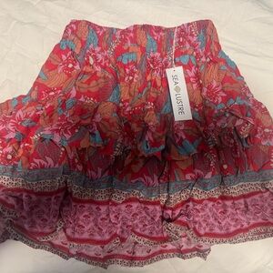 Sea Lustre A-Line Floral Skirt - Red and Pink
